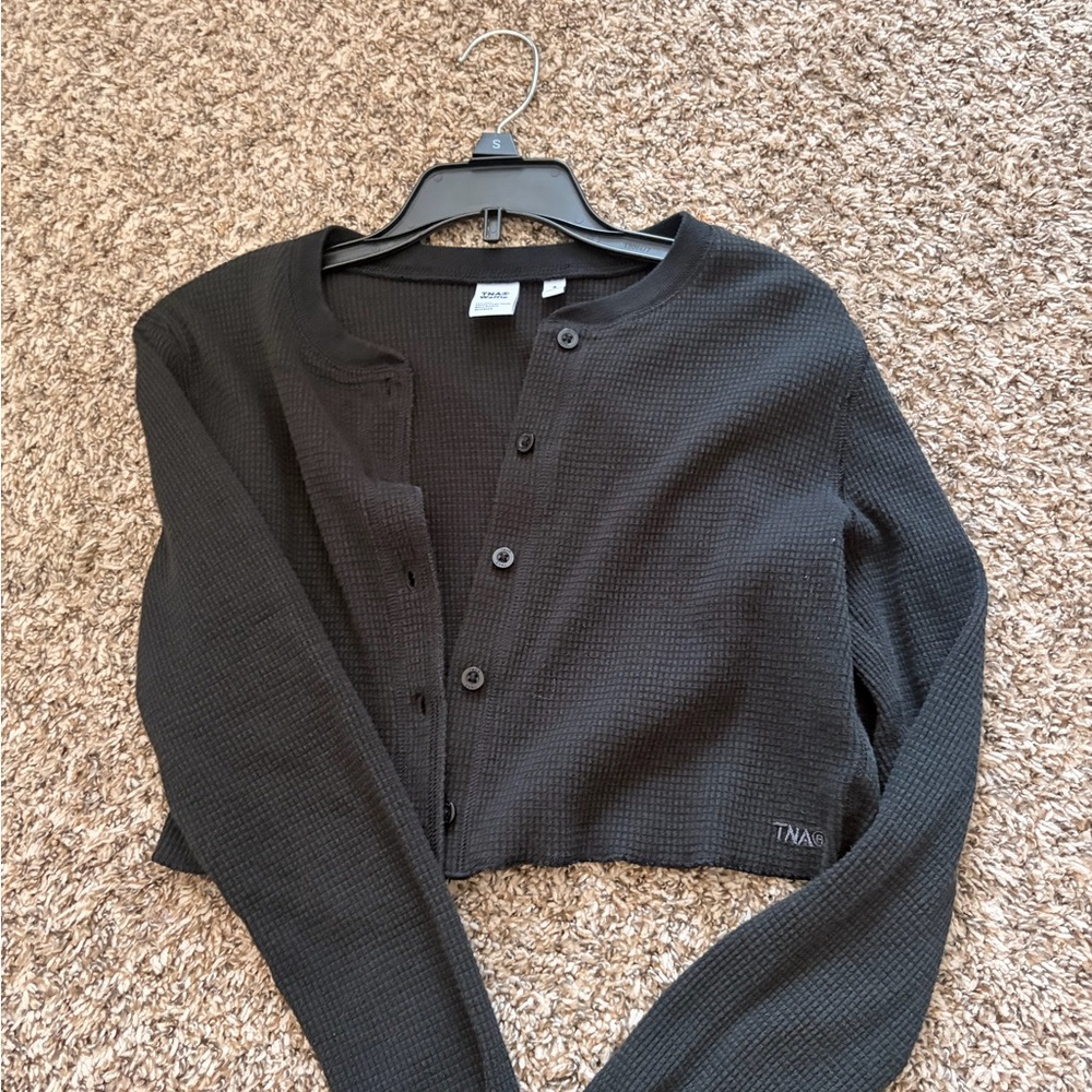 Aritzia TNA Black Button-Up Sweater